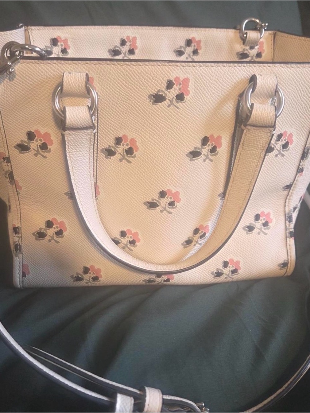 Coach Floral Print Leather Tote - Picture 2 of 13